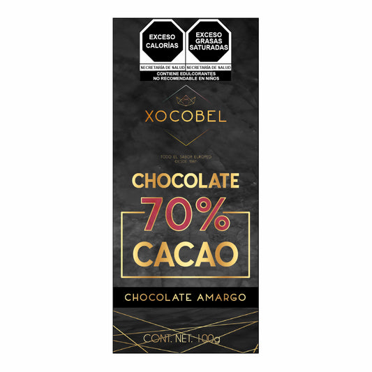 Tableta de Chocolate 70% cacao, 100g