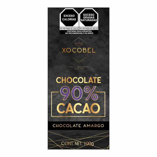 Tableta de Chocolate 90% cacao, 100g