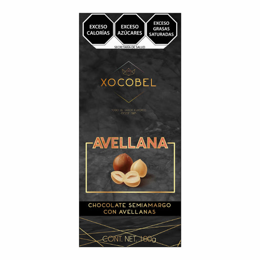 Tableta de Chocolate con Avellanas, 100g