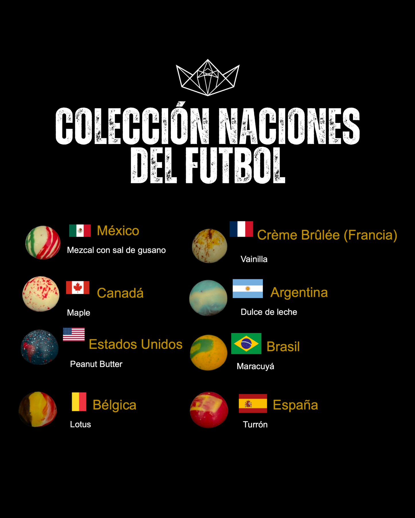 Caja Premium Colección Naciones Del Futbol, 8 piezas